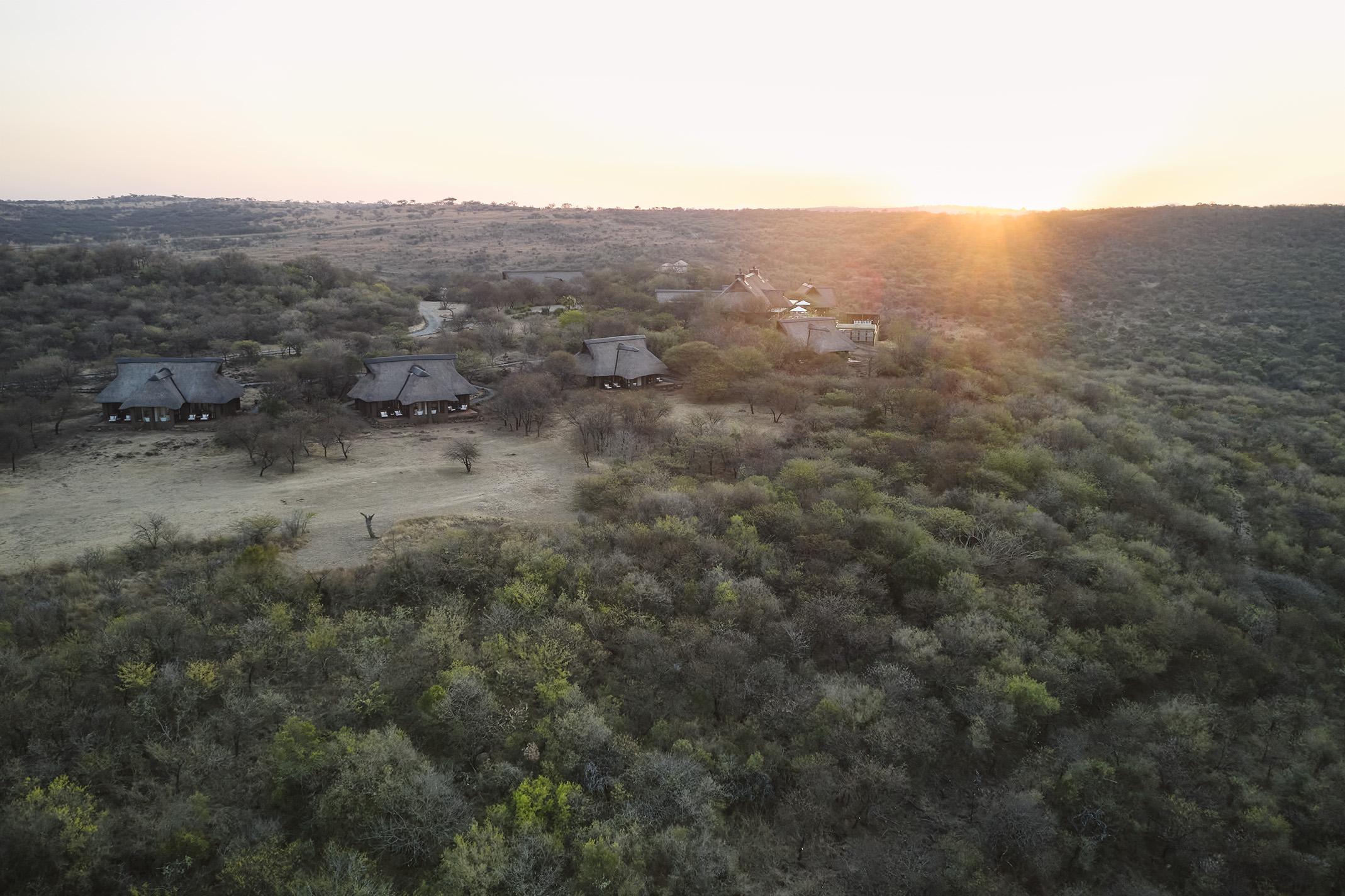 Aerial photo Luxury suites & Main lodge 