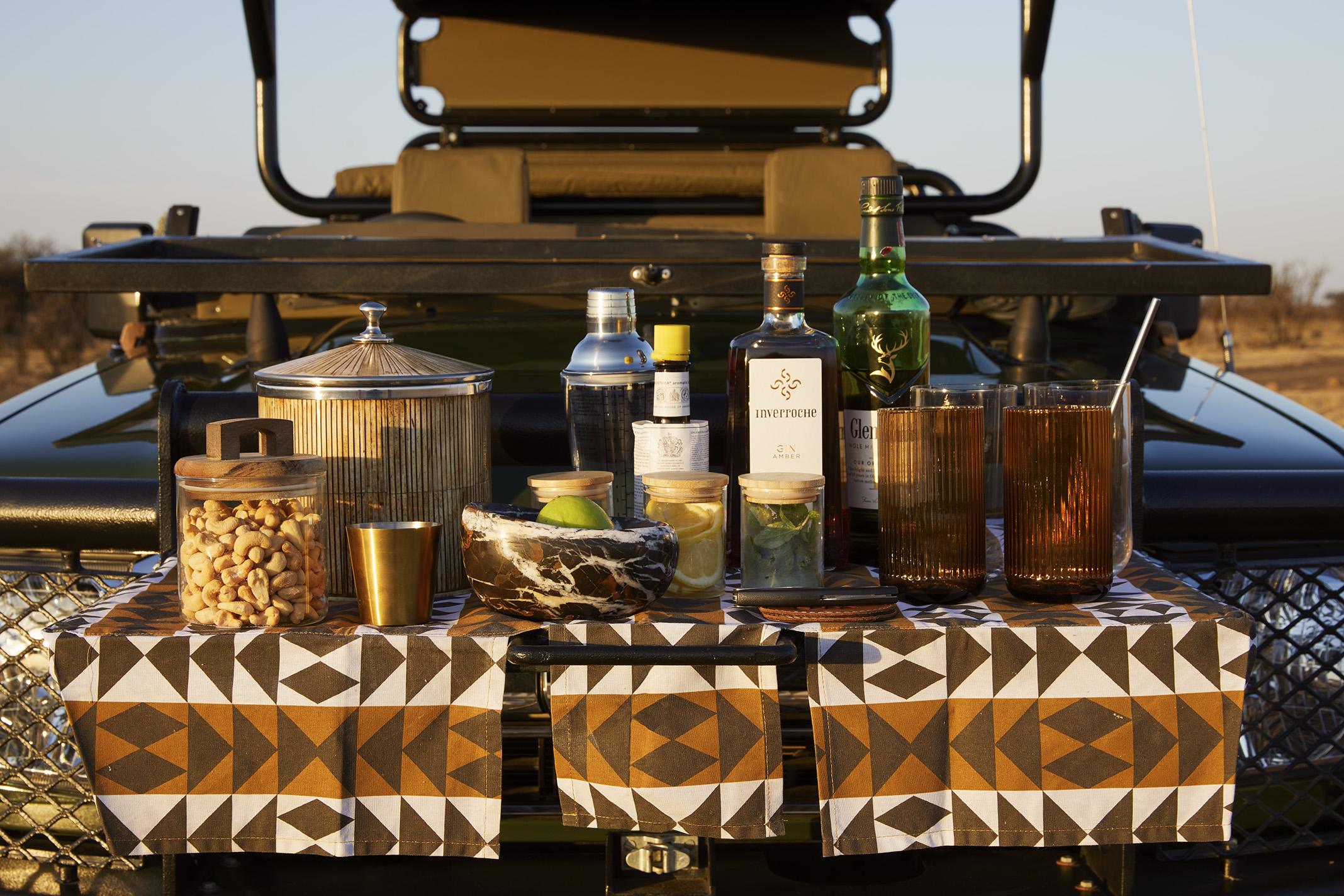 Afternoon safari drinks setup