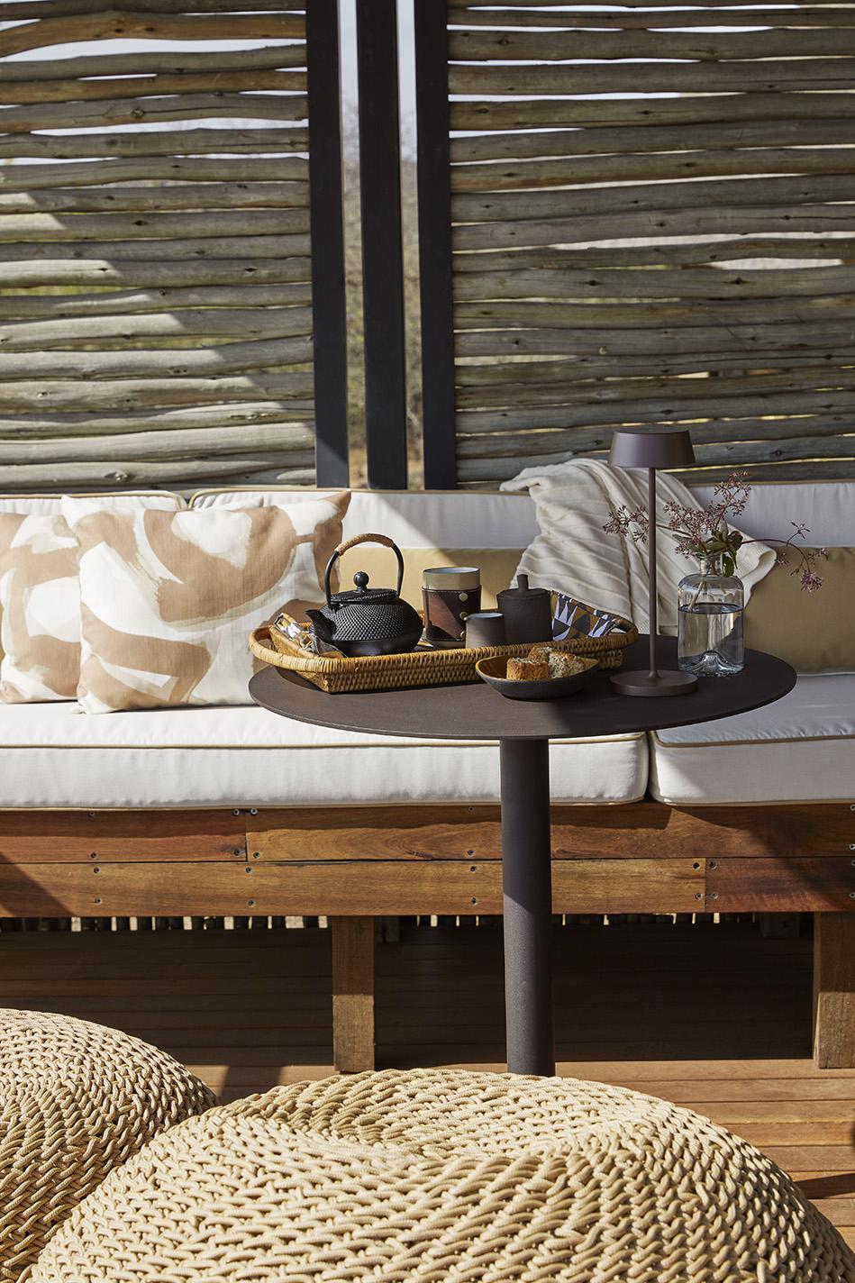 Main lodge exterior pool deck seating area 