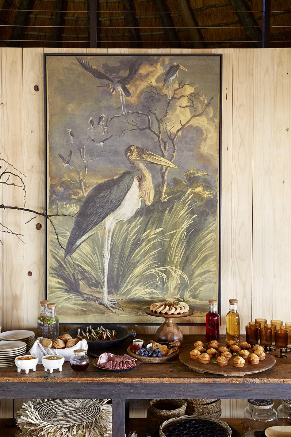 Main lodge interior high tea setup